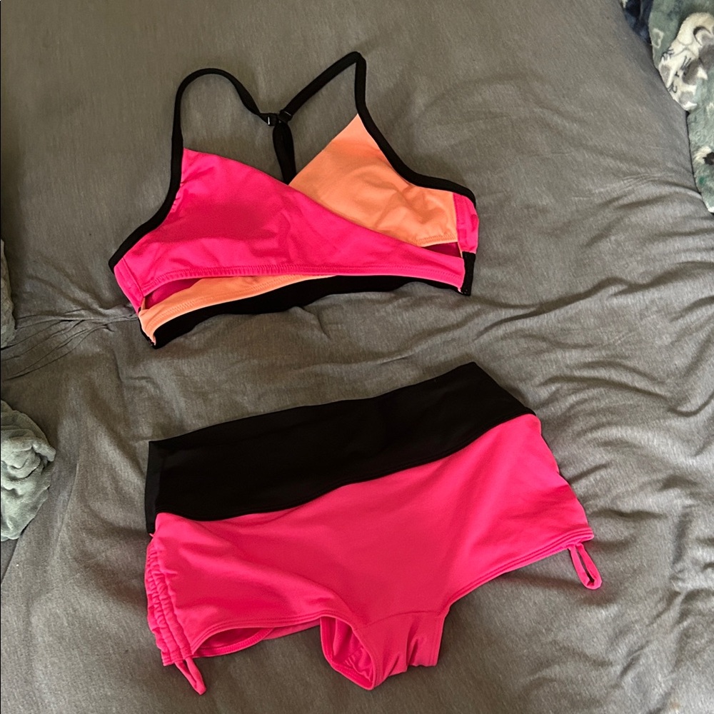 PINK Victoria's Secret Bikini - Vibrant Pink and Orange